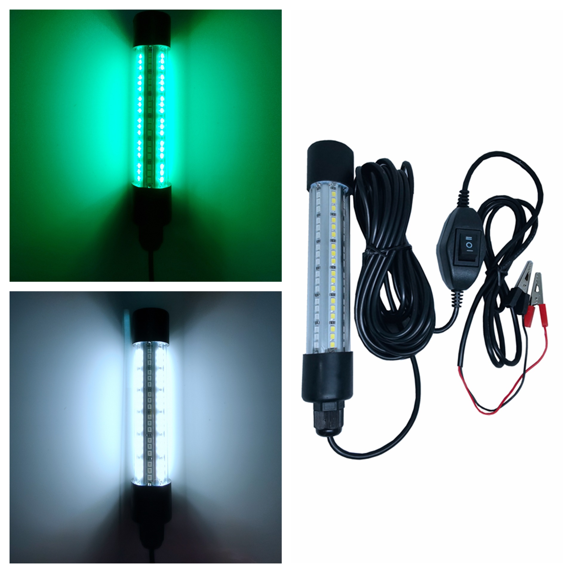 新款12v 10w 双色led诱鱼灯 集鱼灯 水下灯 钓鱼灯 捕鱼灯 筏钓灯