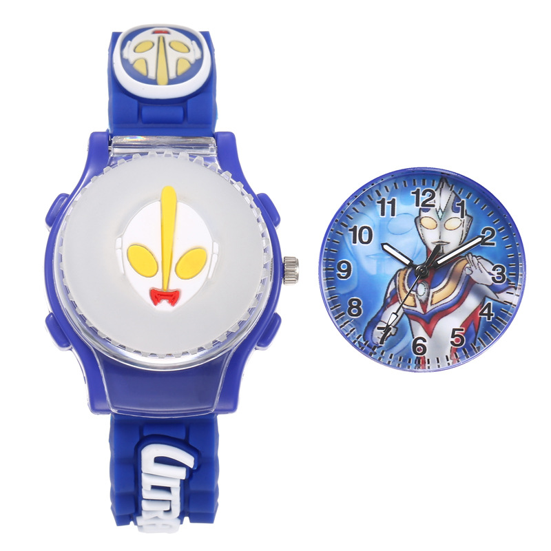 Spot Flip Rotatable Luminous Children's Watch Cartoon Creative Decompression Colorful Gyro Men and Women Student Quartz Watch