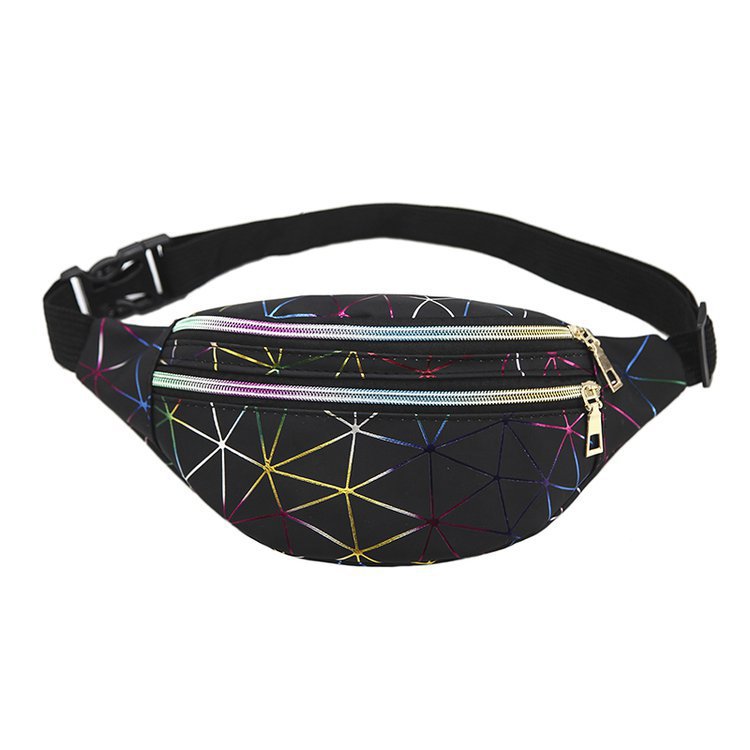 Bright Leather Belt Bag Men and Women Crossbody Wholesale Cross-Border 2021 New Pu Sports Multilayer Fashion Laser Waist Bag