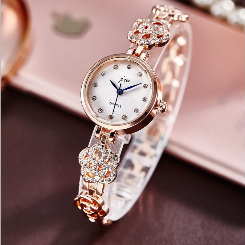 新款式ins风女士手表 女款韩版学生手表钢带手链水钻时尚石英手表
