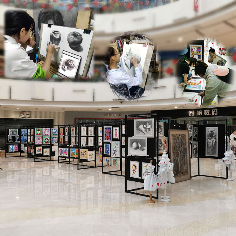 画展展示架学校校园宣传画廊油书画展挂画架广告屏风折叠展板隔断