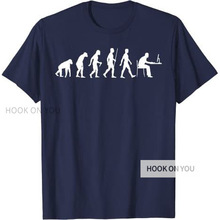 2023亚马逊新款新品系列人类进化史印花男女潮流T恤上衣短袖