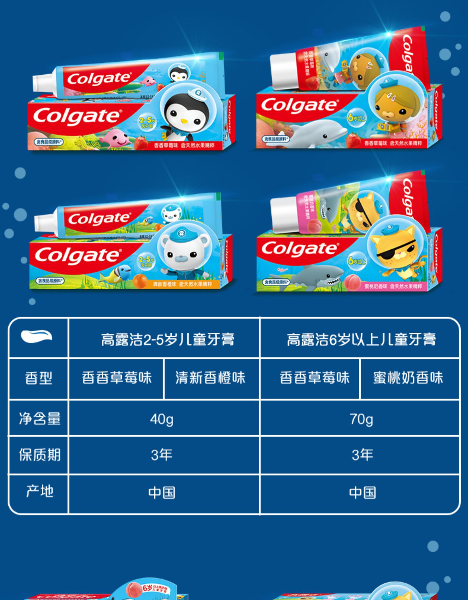 高露洁儿童牙膏防吞咽按压式无氟防蛀牙膏6-12岁换牙期小孩牙膏