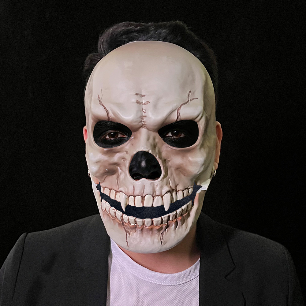 zb跨境万圣节eva骷髅面具逼真面罩恶搞装扮道具半脸面具派 对道具