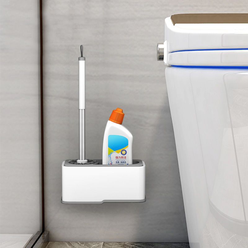 Toilet Brush Toilet Toilet Brush Household Clean Non-Dead Angle Long Handle Silicone Wall-Mounted Cleaning Set 0588