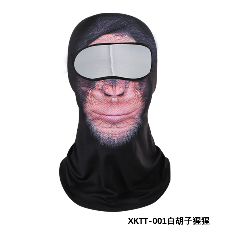 Cross-Border Outdoor Riding Hat Bicycle Sweat-Absorbent Breathable Sun Protection Scarf Ice Silk Digital Printing 3D Animal Mask