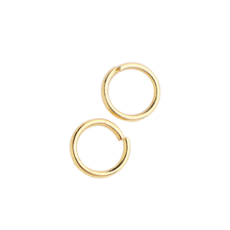 Factory Direct Sales 14K Gold-Plated Color Retention Broken Ring DIY Ornament Material round Bracelet Necklace Connecting Ring Accessories