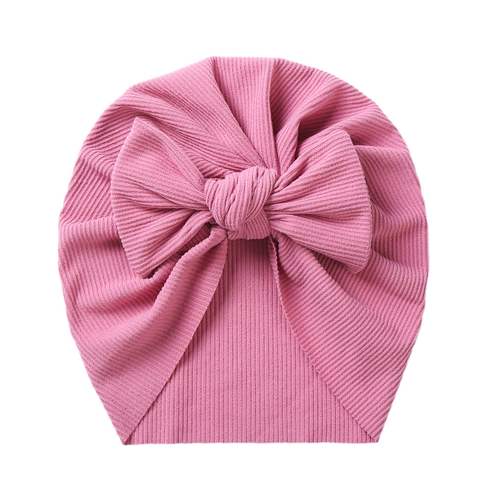 Europe and America Cross Border New Square Bow Baby Sleeve Cap Threaded Cotton Children's Indian Hat Autumn Winter Baby Hat