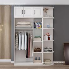 衣柜家用卧室立柜家用家庭装欧式实木简易四门衣柜开门式加高安装