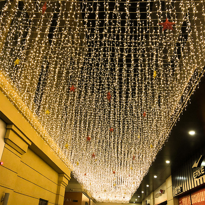 led冰条灯串婚庆瀑布彩灯吊顶米粒灯满天星空灯商场宿舍装饰挂灯