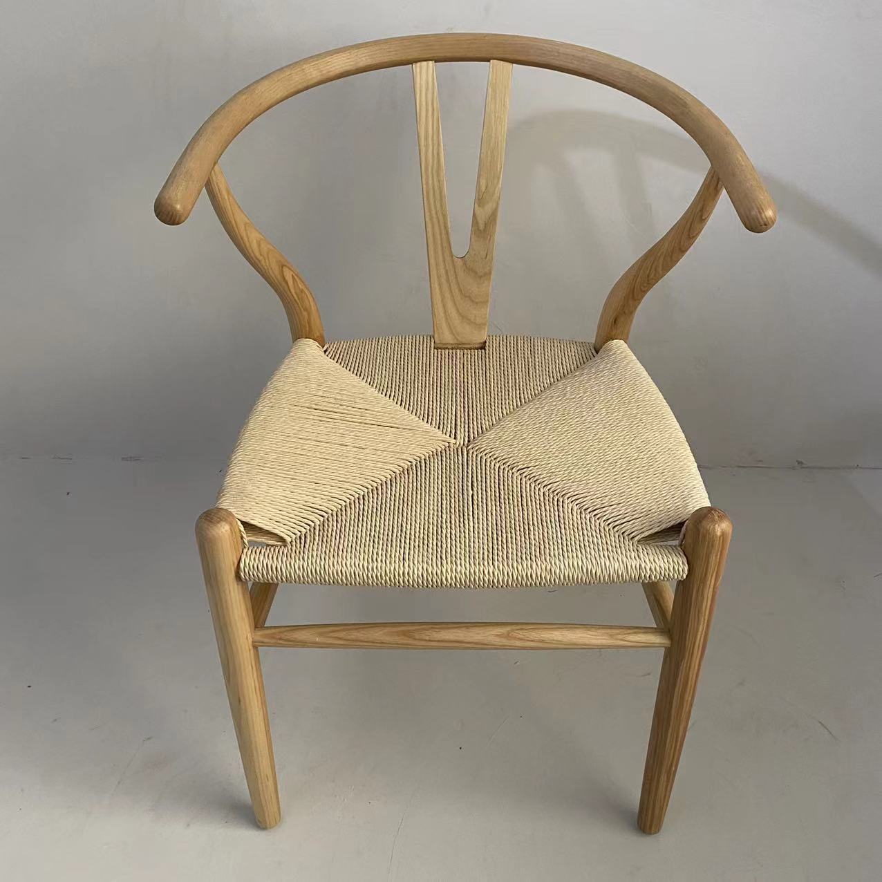 厂家直销意式轻奢现代简约麻绳编织实木骨架餐厅卧室客厅单人椅