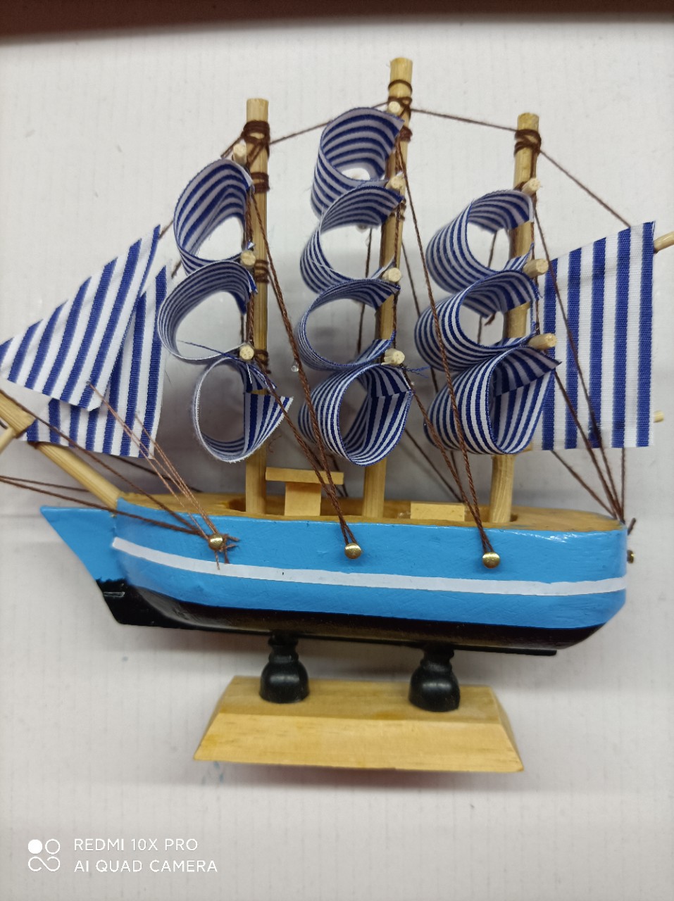14公分木制工艺帆船