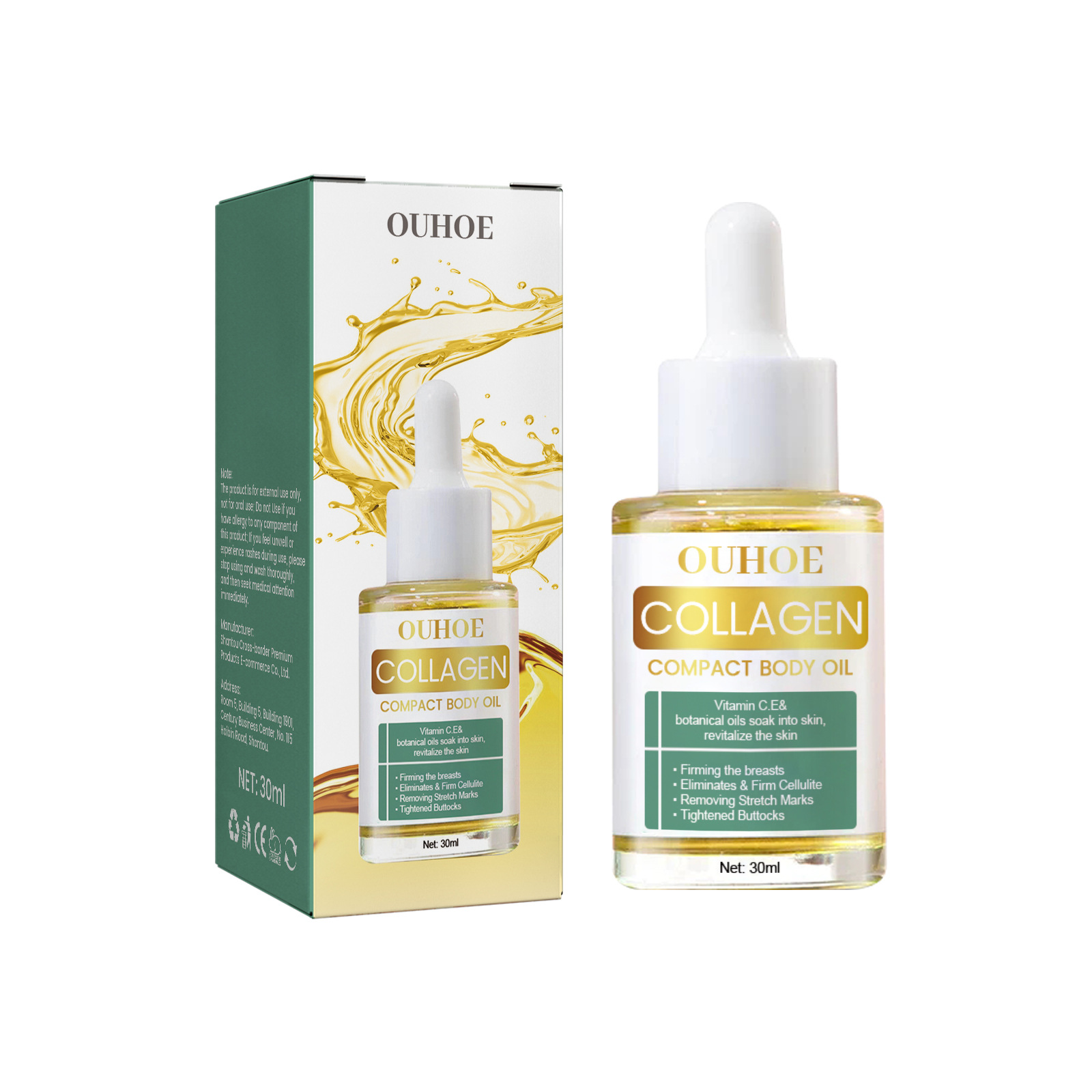 Ouhoe Collagen Lifting Body Oil Body Slimming Body Shaping Massage Oil Firming Belly and Legs Treatment Oil