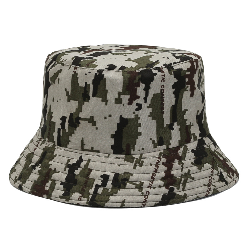 Wearing Rope Bucket Hat Middle-Aged and Elderly Hat Breathable Bucket Hat Summer Sun Hat Korean Fashion Casual Adjustable Camouflage Hat