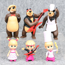MashaBear瑪莎和熊6款2代瑪莎和米沙大棕熊手辦公仔玩偶模型擺件
