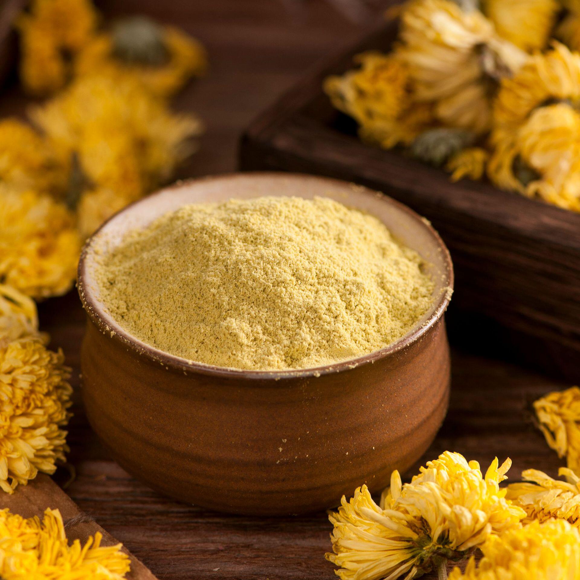 厂家批发菊花粉植物提取物菊花粉糕点蛋糕奶油色素植物添加花粉末