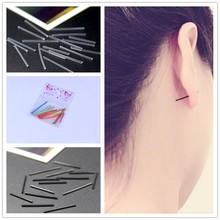 韩版男女迷你简约防过敏耳环彩色耳线塑料透明耳棒无菌消毒棒