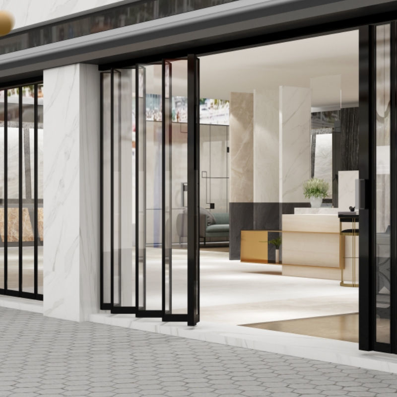 铝合金水晶折叠门商场店铺汽车美容工位洗车房隔断工厂门店防尘