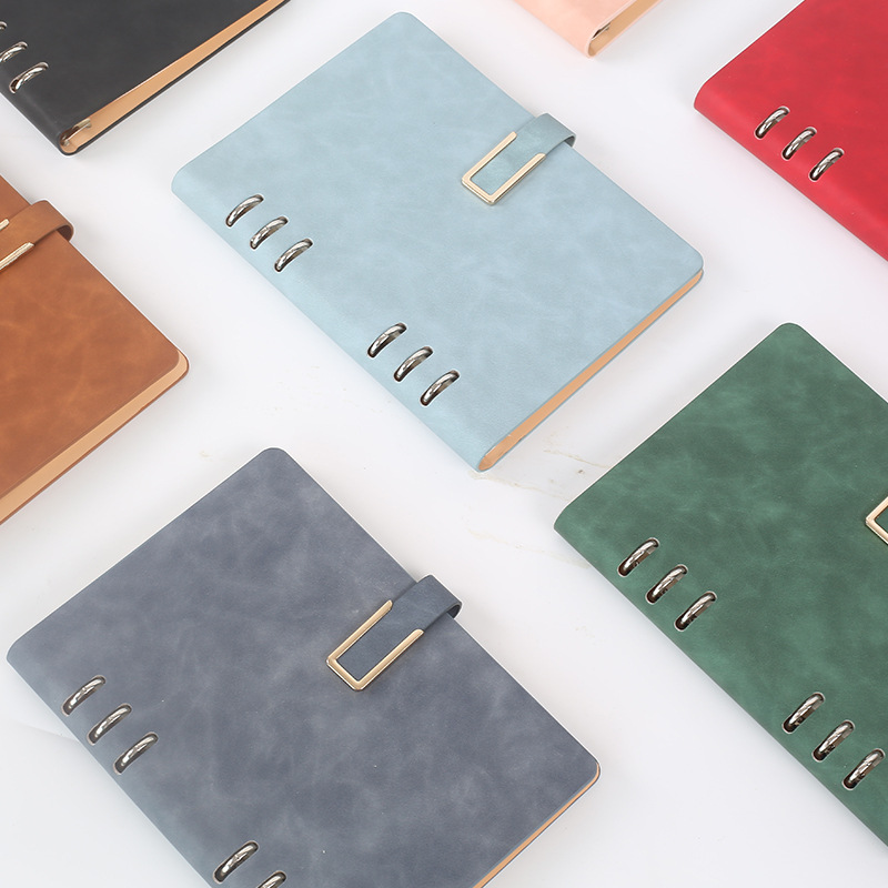 Wenzhou Thickened A5 Loose Spiral Notebook B5 Business Notepad Imitation Pu Soft Leather Loose-Leaf Notebook Book Customized Small Batch