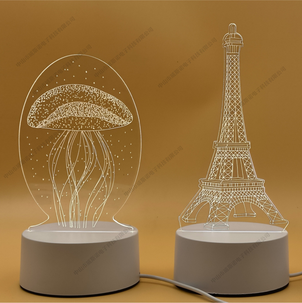 Girl Gift 3d Night Light Night Market Stall Light Led Gift Small Table Lamp Reading Light Usb Table Lamp