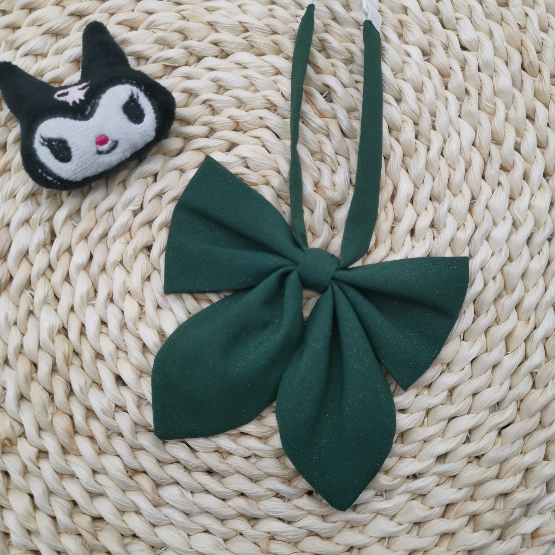 宋小侠 闪光少女纯色闪光bling兔耳领结小物西服水手服毛衣配饰