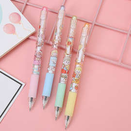 可爱麻肉按动中性笔金属挂钩麻球笔软萌少女心不二家按压水笔批发