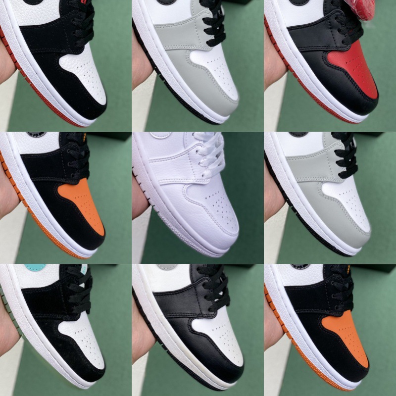 莆田耐尅官aj1低帮闪电 倒钩巴黎烟灰北卡蓝黑脚趾男女休闲运动鞋