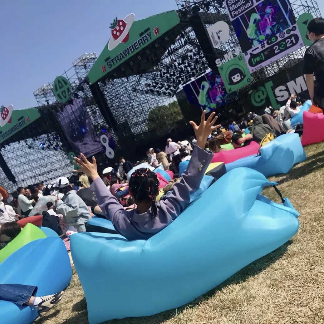 音乐节充气沙发便携式户外懒人网红防摔野外折叠沙发充气床躺椅