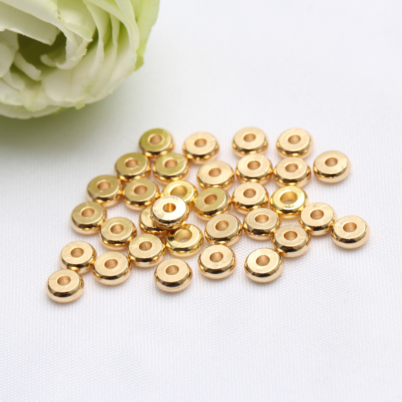 100 Pcs/pack 14K Gold-Plated Color Retention Golden Balls Handmade DIY Bracelet Necklace Separate/Loose Beads Decorations Material Accessories