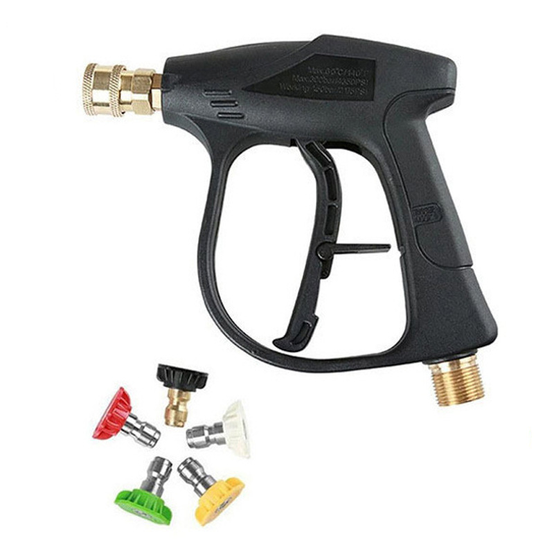 Washing Machine High Pressure Water Gun 4000psi Car Washing Gun M22-14 Pure Copper Short Gun Water Gun Wholesale