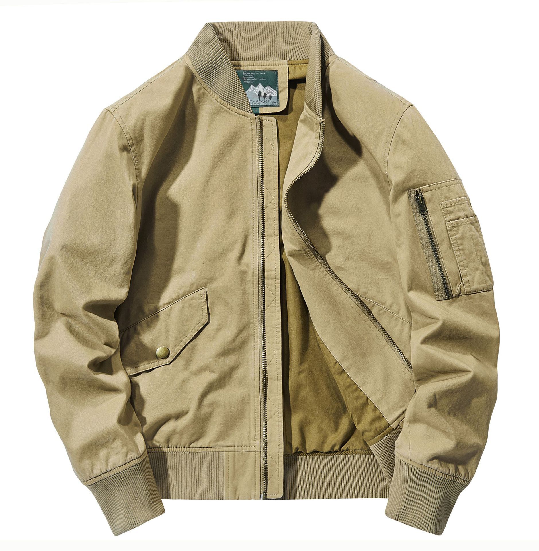 纯棉加厚款秋冬飞行夹克欧美装大码工装休闲夹克男装棒球服男外套