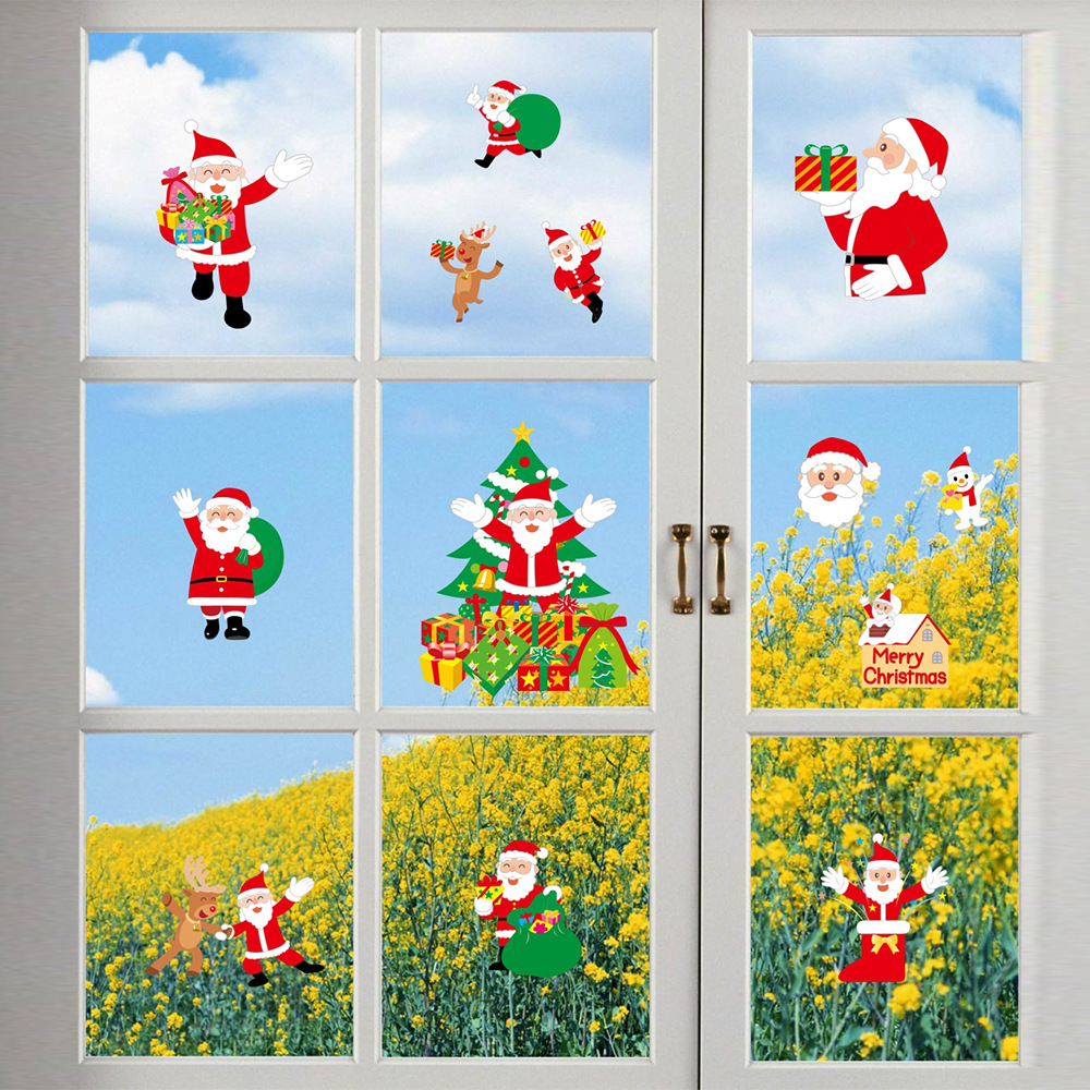 Christmas Snowflake Decorative Showcase Glass Window Sticker Christmas Decoration Christmas Creative Static Sticker