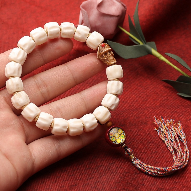 天然老料民族风保真鹿角单圈顺纹藏式单圈手串手持文玩高瓷配饰男