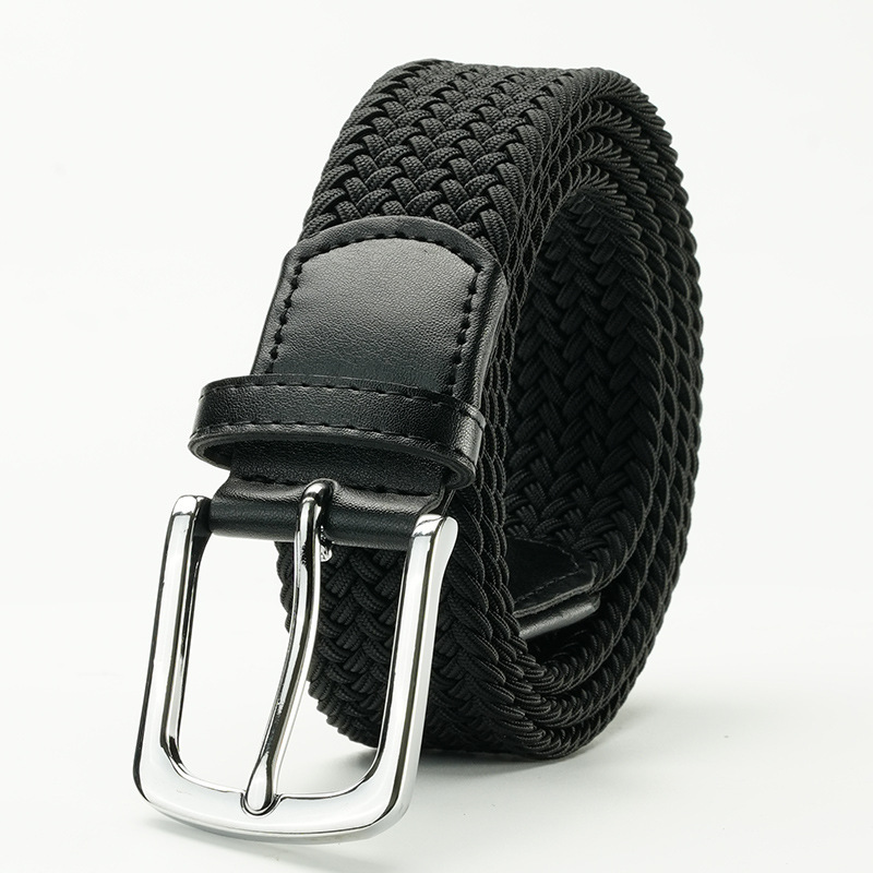 男士爆款腰带亚马逊跨境款弹力编织皮带休闲尼龙腰带针扣现货爆款