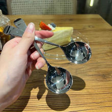 不锈钢勺子家用韩式简约可爱网红吃饭成人汤匙长柄大勺子