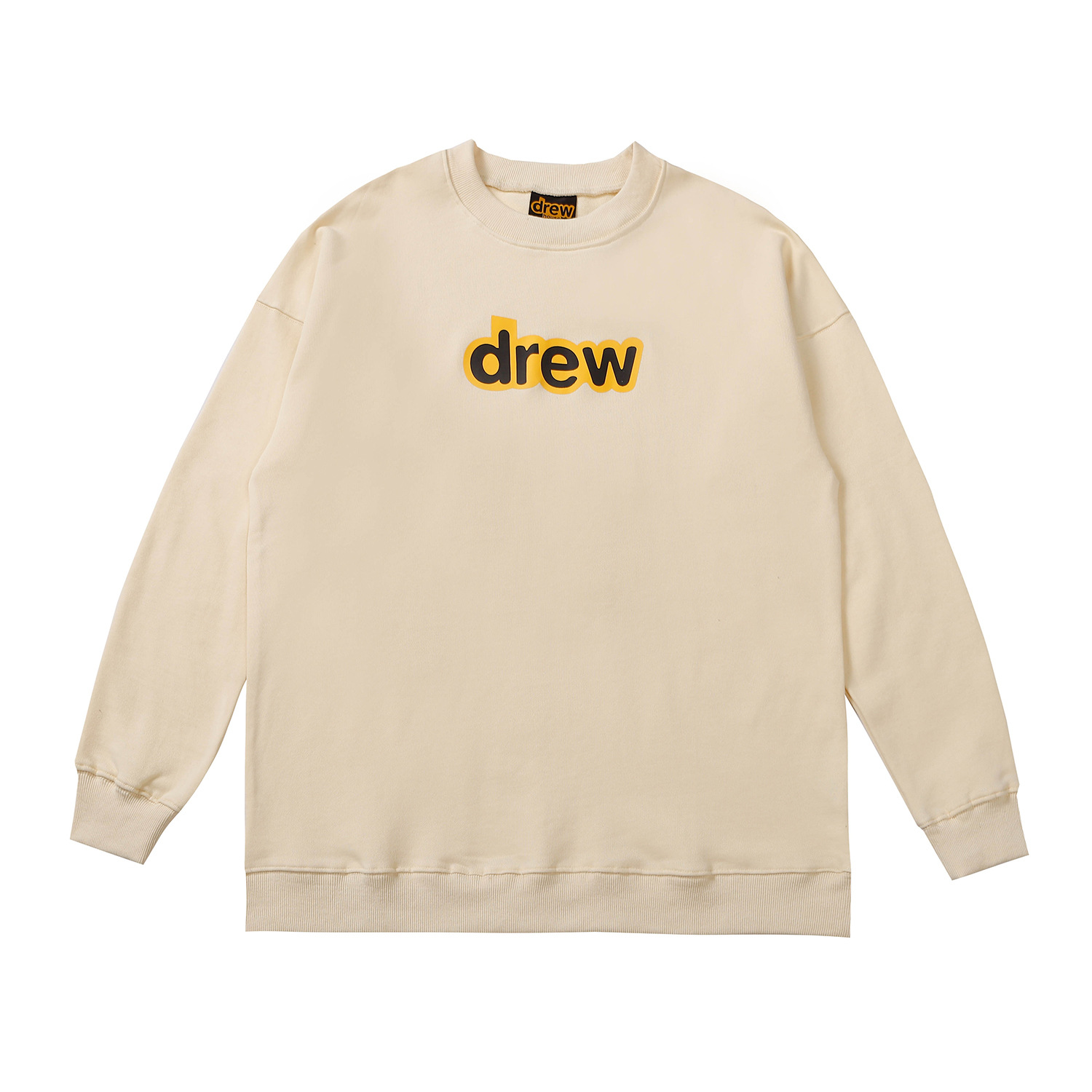 跨境批发drew icon笑脸字母印花男女贾斯汀比伯拼接加绒卫衣帽衫