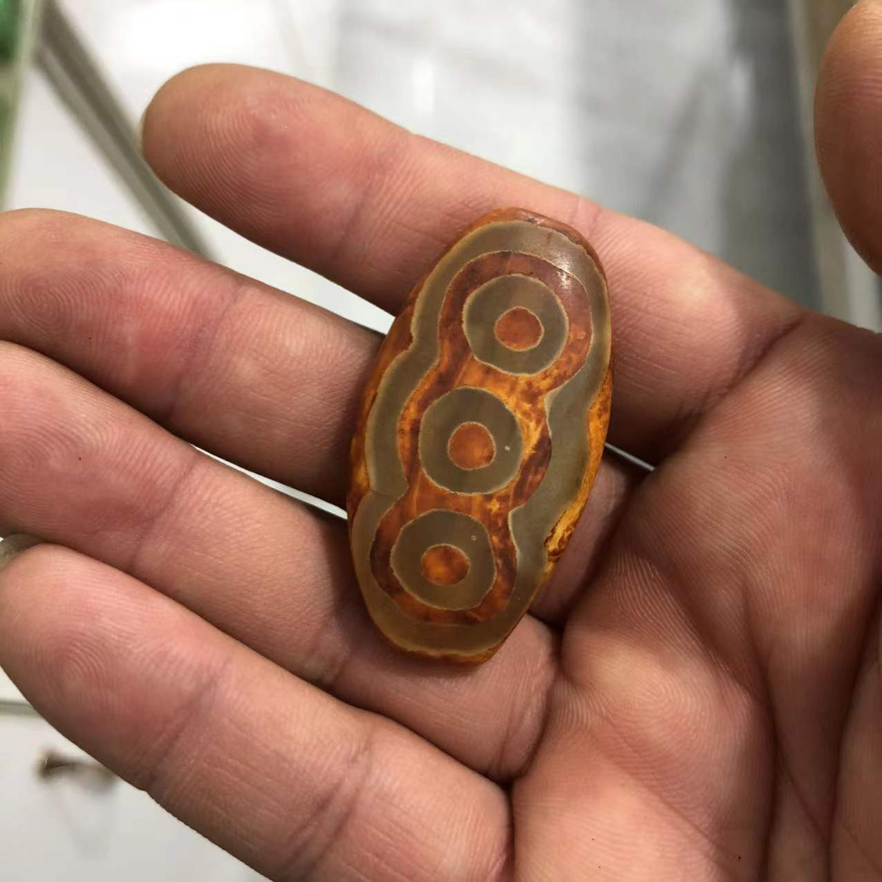 藏传玛瑙六眼风化龙纹老天珠散珠长筒珠吊坠毛衣链玉坠