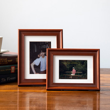 胡桃木实木高级感相框摆台洗照片做成画6diy7装裱8加打印10寸