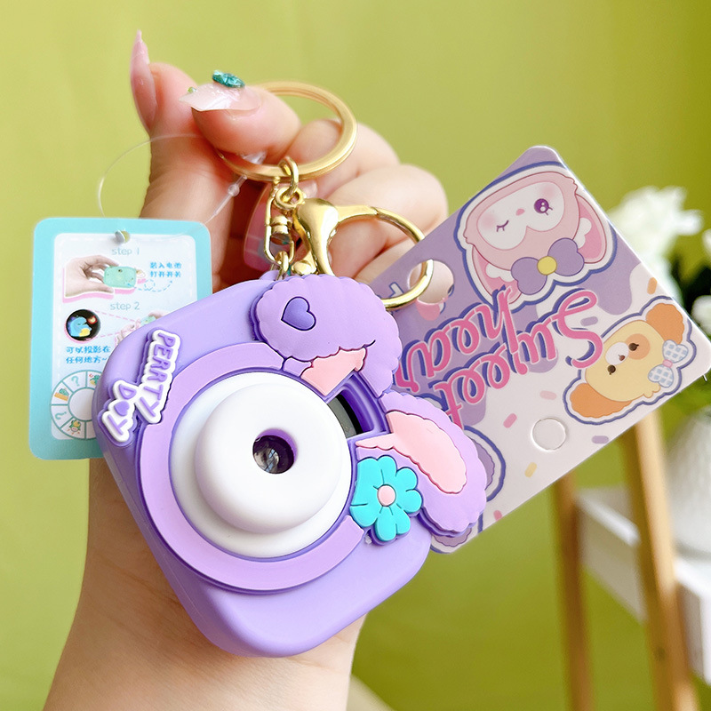 Genuine StellaLou Rabbit Projection Camera Exquisite Cute Car Key Ring Schoolbag Pendant Couple Gift Wholesale