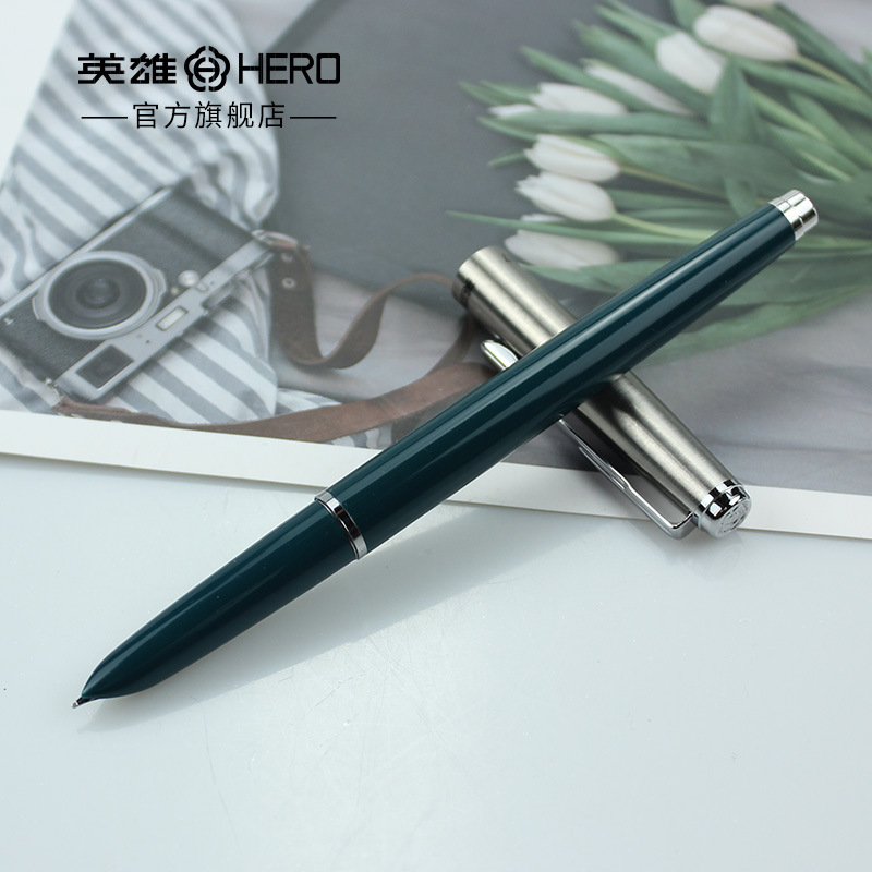 hero英雄007暗尖老式钢笔挤压式吸墨男女孩小学生练字钢笔批发