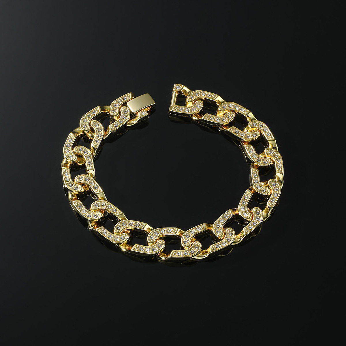 欧美嘻哈风镶钻古巴链男士脚链 跨境热销爆款饰品街头潮流配饰