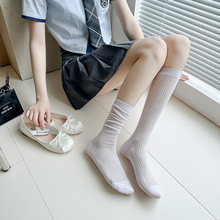 多巴胺夏季薄款小腿袜子女纯色防臭学生白色棉袜堆堆袜子一件代发