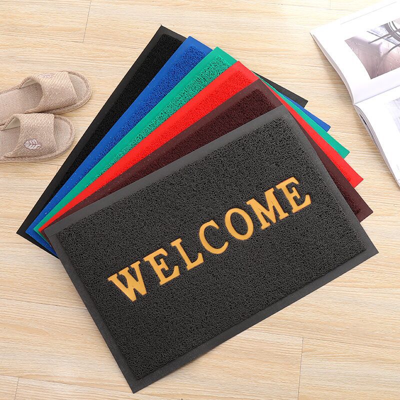 pvc brushed wire loop door mat welcome to doorway mat carpet welcome door mat non-slip mat