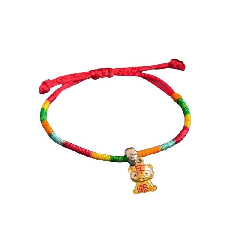 Colorful Carrying Strap Hand-Knitting Thread Dragon Boat Festival Colorful Rope Bracelet Female and Male Baby Red Rope Children's Small Zongzi Bracelet