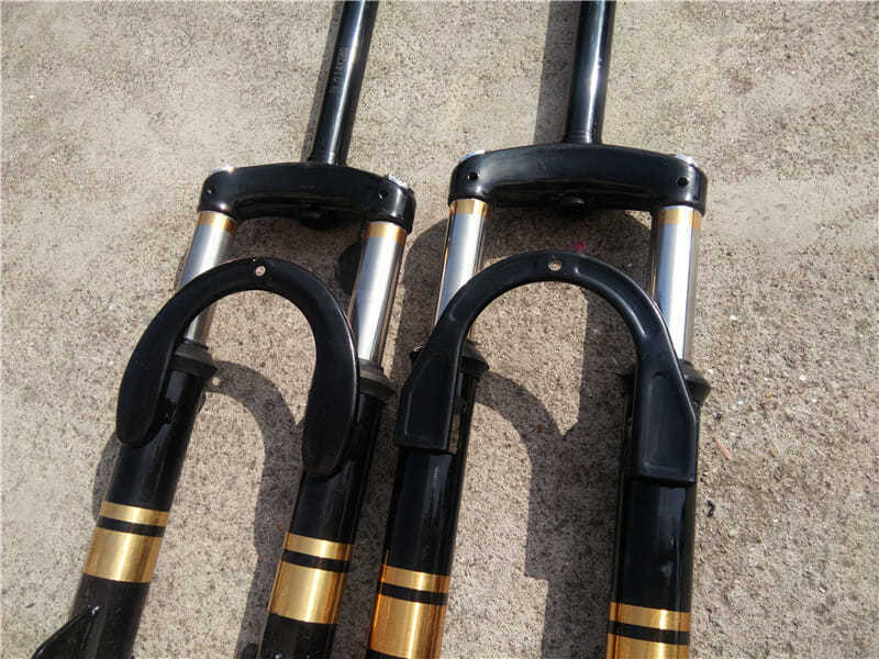 电动车前减震器电动车前叉简易款14寸16寸18寸液压防液压前叉弹簧