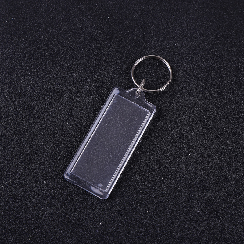 Factory Wholesale Spot Transparent Acrylic Keychain Blank Curved Photo Frame Plastic Ps Key Chain Scenic Spot Pendant