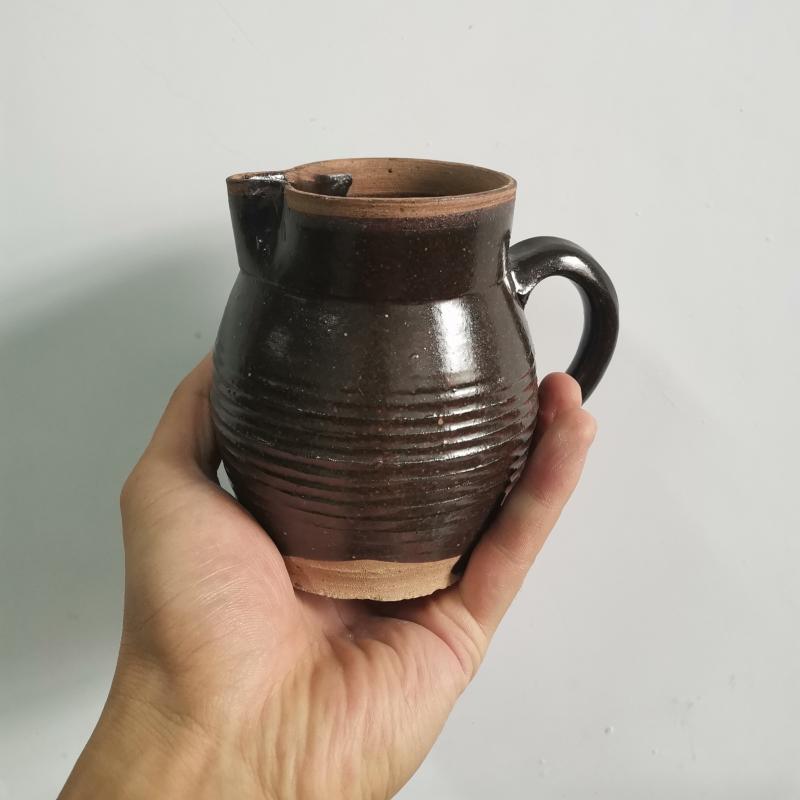 甘肃陕西老人家罐罐茶玻璃小紫砂茶罐手工陶制黑釉陇南西和煮茶器