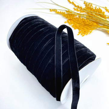 批发黑色双面丝绒带子植绒织带绒带缎带丝绸带diy颈脖锁骨鞋带蝴