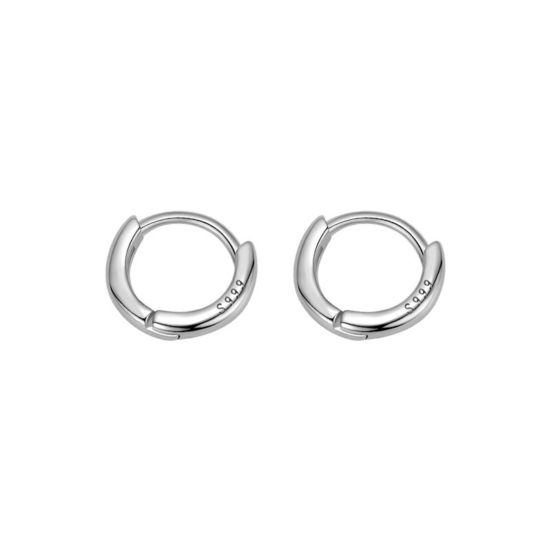 2023 New 999 Sterling Silver Ear Studs Earrings Women's High-Grade Elegant Earrings Earrings Simple Bracelet Wholesale Earrings