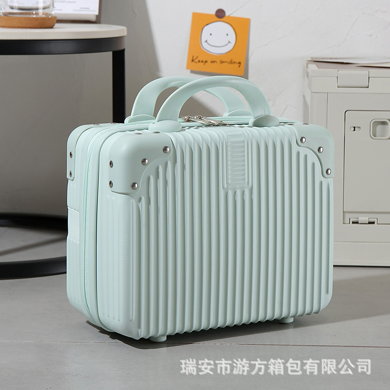 Retro Lightweight Suitcase Small Luggage 14-Inch Mini Cosmetic Case 16-Inch Suitcase Storage Suitcase with Combination Lock